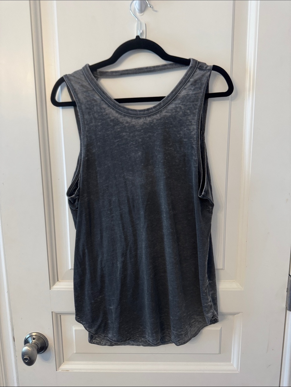 Women's Washed Gray Muscle Tank Top